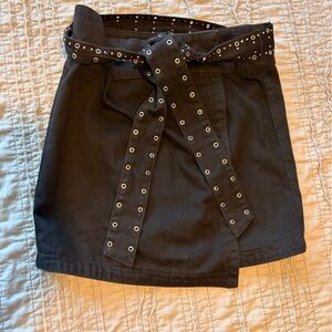 PAIGE Black Skirt with Eyelet Detail